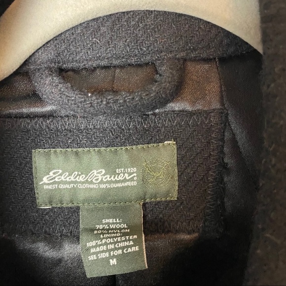 Eddie Bauer Wool Peacoat Black~M - Picture 2 of 7